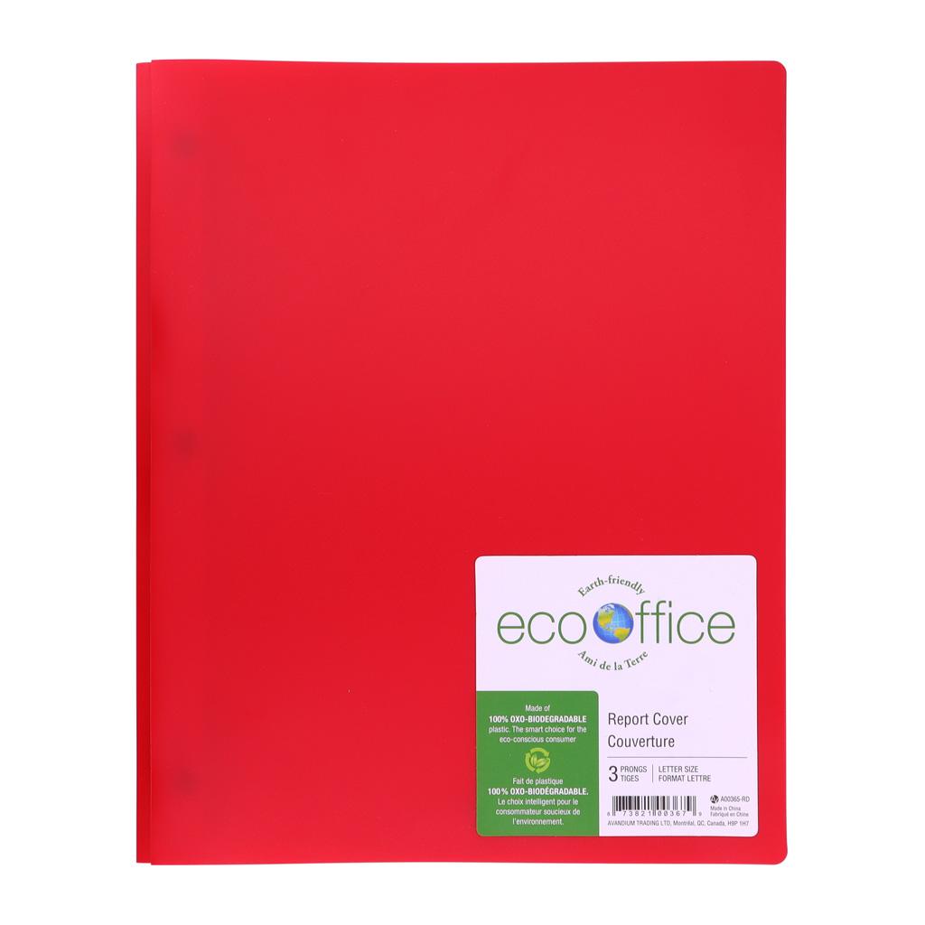 Duo-tang attaches plastifié rouge (opaque) – Image 3