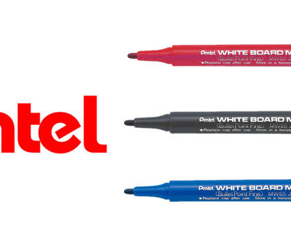 Ensemble de 4 marqueurs effaçables à sec Pentel (1 noir, 1 rouge, 1bleu, 1 vert)