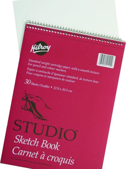 Carnet de croquis 22,9 x 30,5 cm, 30 feuilles, blanc (41511)