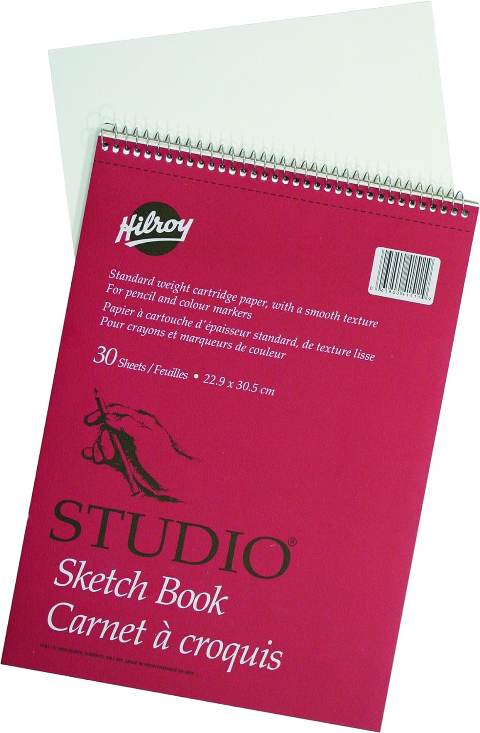 Carnet de croquis 22,9 x 30,5 cm, 30 feuilles, blanc (41511)