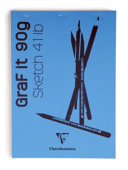 Bloc papier Sketch agrafé 90g Graf it 21x29.7cm 80 feuilles A4 - Couleurs assorties