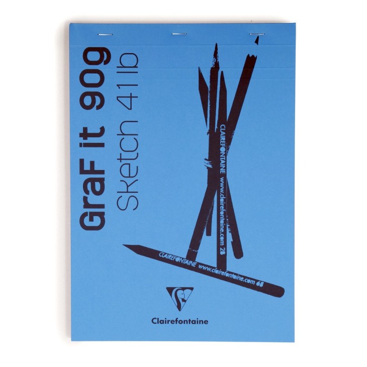Bloc papier Sketch agrafé 90g Graf it 21x29.7cm 80 feuilles A4 - Couleurs assorties