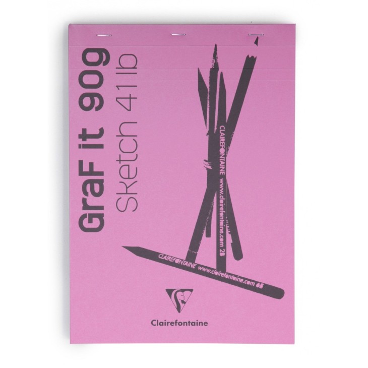 Bloc papier Sketch agrafé 90g Graf it 21x29.7cm 80 feuilles A4 - Couleurs assorties – Image 3