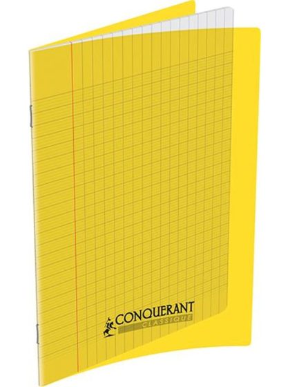 Cahier Conquérant polypro seyès 170x220, 48 pages  - jaune