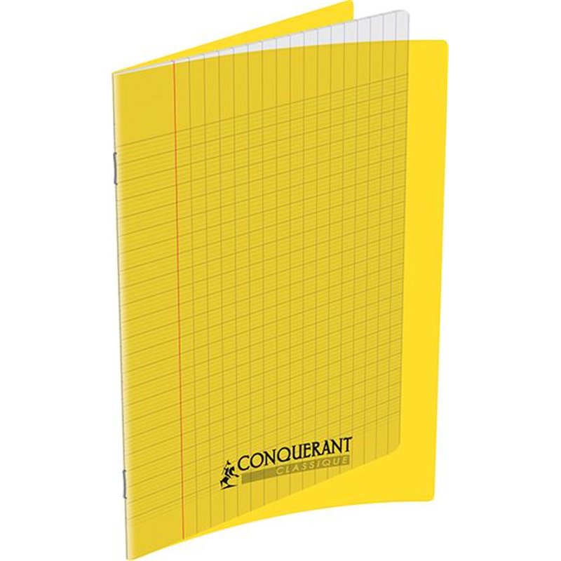 Cahier Conquérant polypro seyès 170x220, 48 pages - jaune