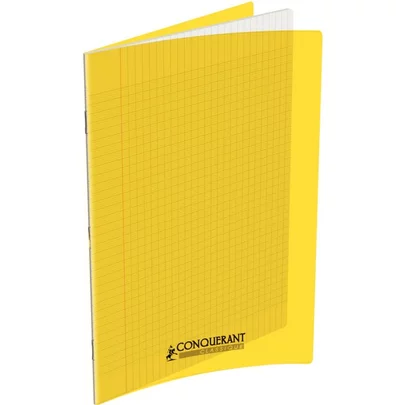 CONQUERANT - Cahier seyès, couverture polypropylène 240x320, 140 pages - Jaune