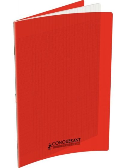 CONQUERANT - Cahier seyès, couverture polypropylène 240x320, 96 pages - Rouge