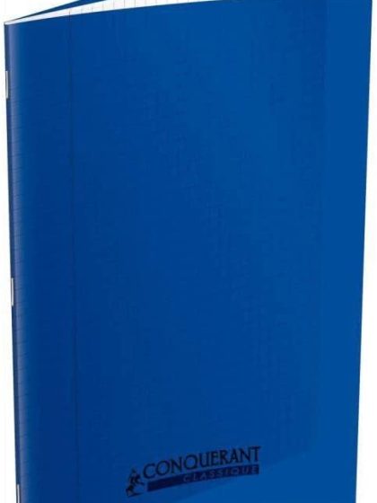 CONQUERANT - Cahier seyès, couverture polypropylène 240x320, 96 pages - Bleu