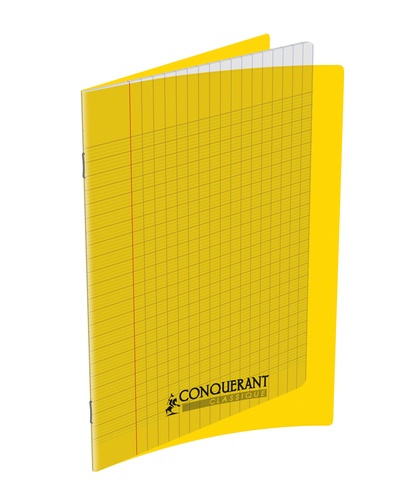 Conquérant - Cahier polypro grands carreaux seyès 170x220, 96 pages  -Jaune