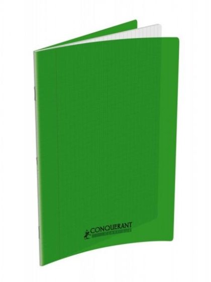 CONQUERANT - Cahier seyès, couverture polypropylène 170x220, 96 pages -  Vert