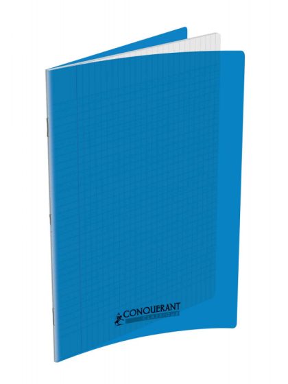 CONQUERANT - Cahier seyès, couverture polypropylène 240x320. 140 pages - Bleu