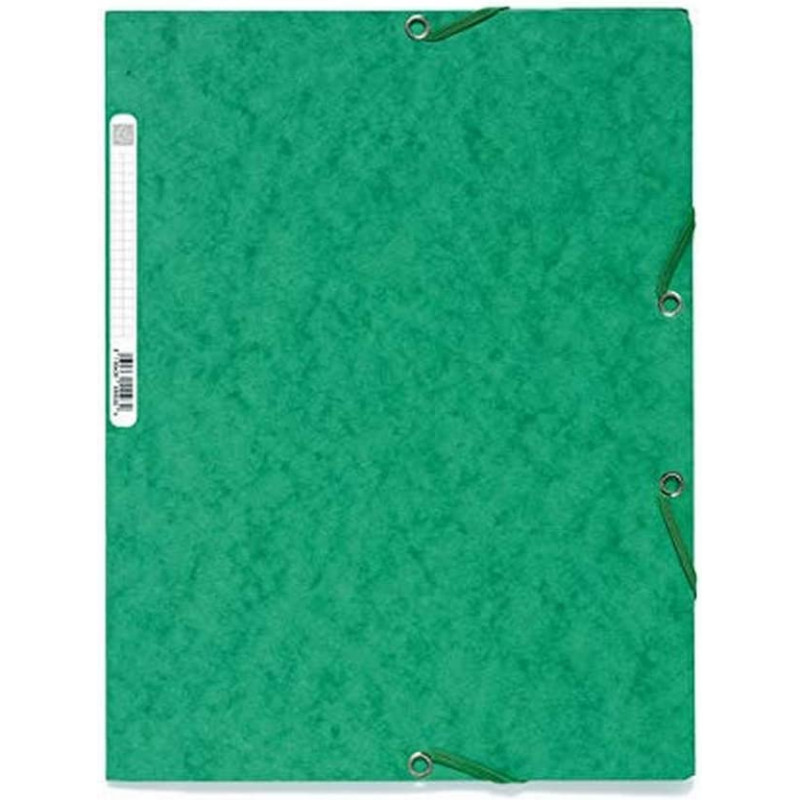 Exacompta - chemise/pochette cartonnée à élastiques et rabats - Verte