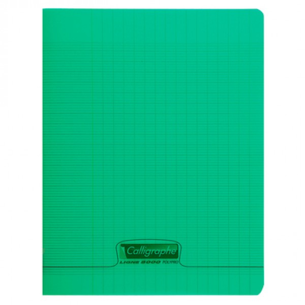 Cahier Calligraphe polypro 17x22 cm seyes 3mm, 32 pages - Vert (18013C)