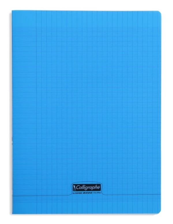 Cahier 24x32cm - 96 pages - Séyès - couverture polypro - Bleu (18192C)