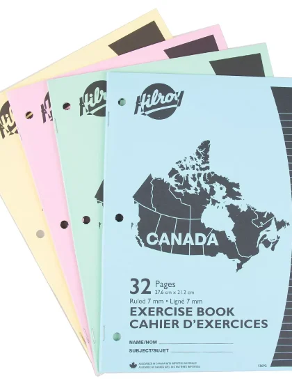 Cahier d'exercices Canada ligné 27.5x21.6 cm  32 pages