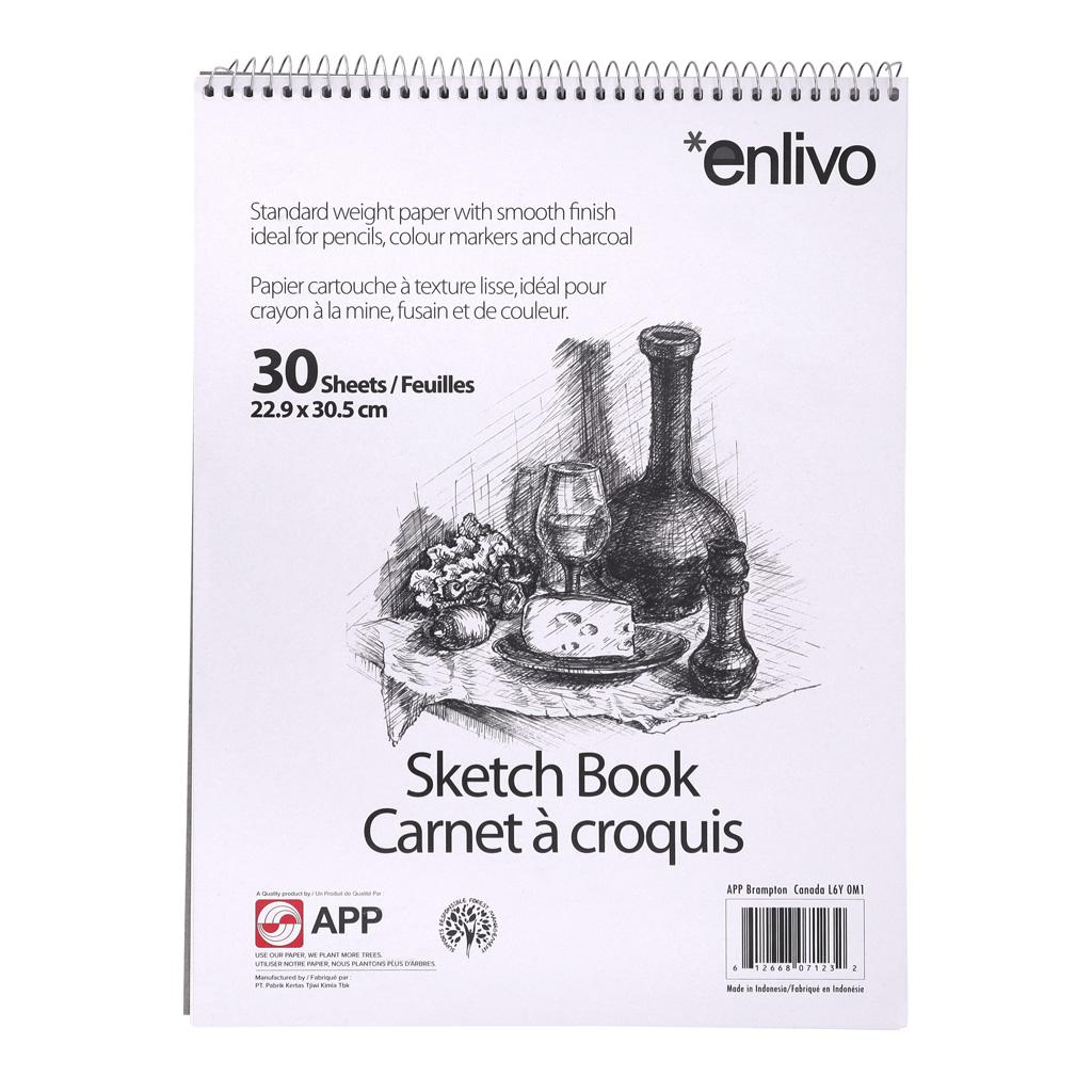 Cahier à croquis spiral APP, 22.9 x 30.5cm - 30 feuilles