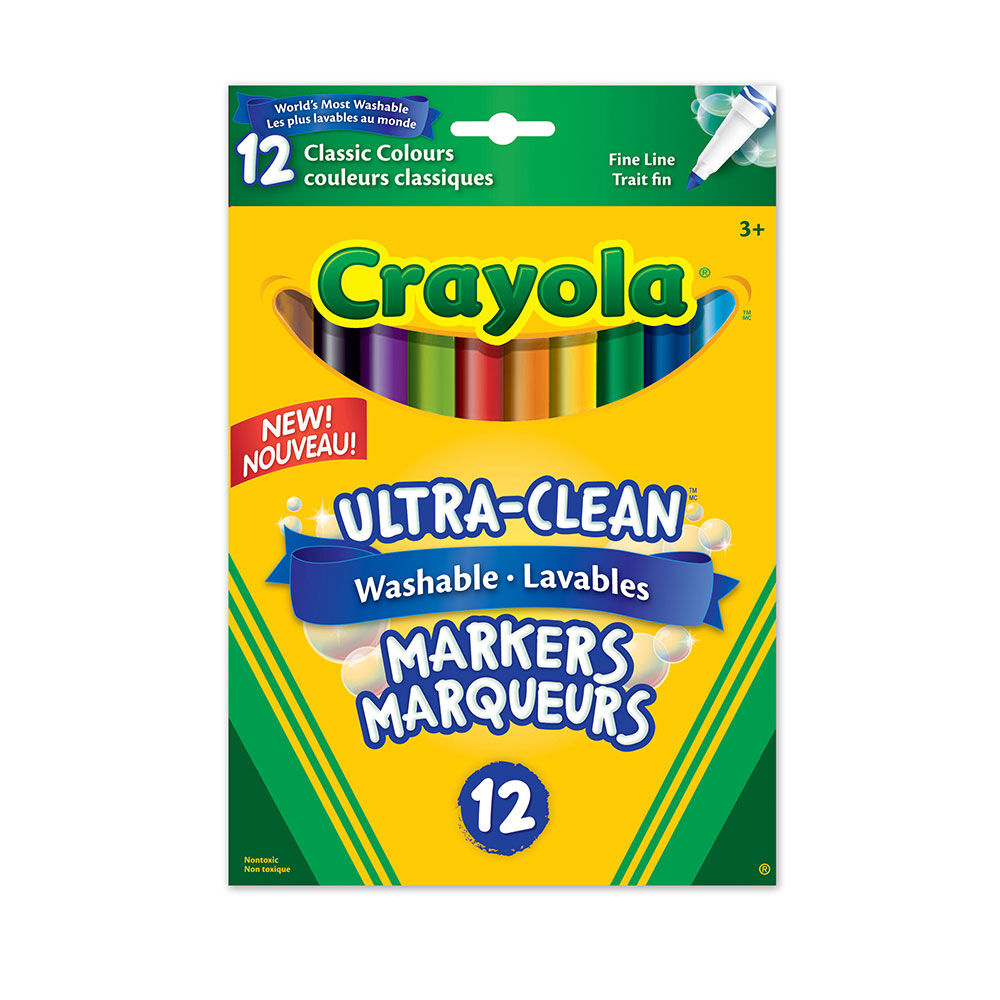 Boîte de 12 crayons feutres fins couleurs classiques "Crayola"