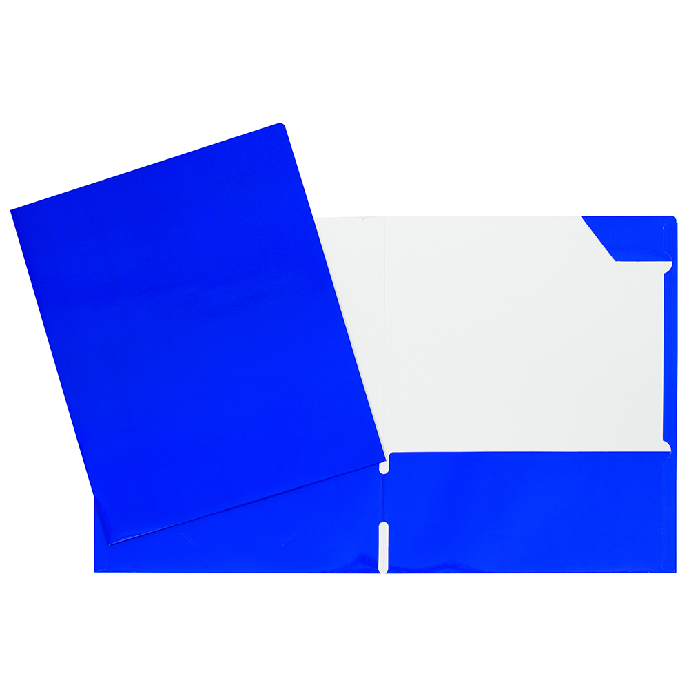 Duo tang laminés pochettes sans attache - Bleu