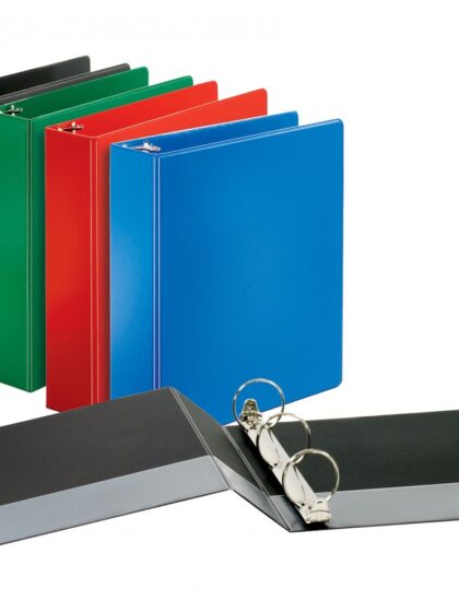Classeur 3 anneaux type "O" rigide couleurs assorties - 2 pouces