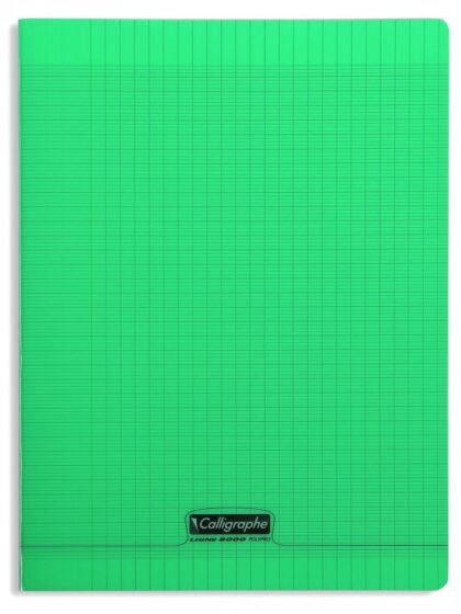 Cahier 24x32cm - 96 pages - Séyès - couverture polypro - Vert  (18195C)