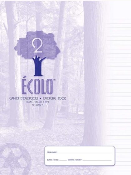 Écolo - Cahier d’exercises #2 ligné 80 pages