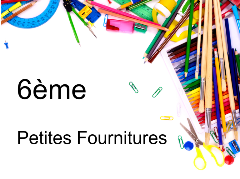 Ensemble de petites fournitures scolaires 6e