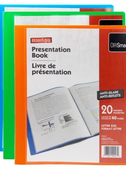 Protège-document/Livre de présentation 20 pochettes - OFFISMART couleurs assorties