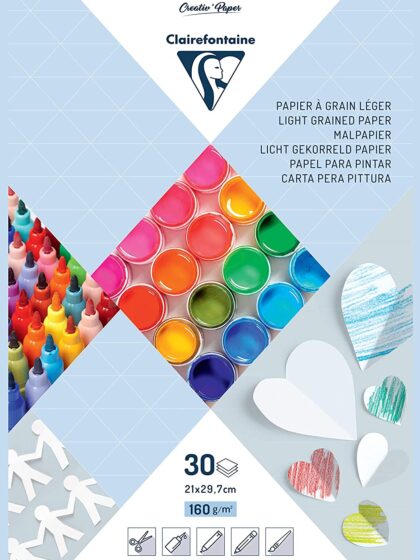 Clairefontaine - Bloc à dessin  21x29,7 cm - 30 feuilles blanches - 160g 97242C / 3329689750318