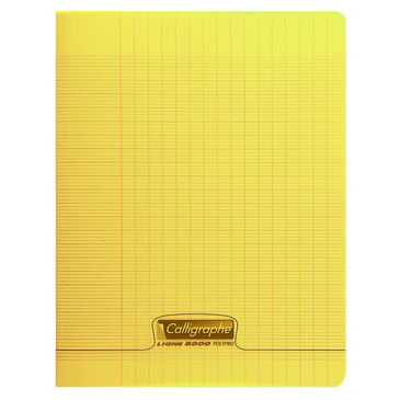 Cahier polypro 48 pages grands carreaux (seyès) 17x22cm -Jaune (18104C)