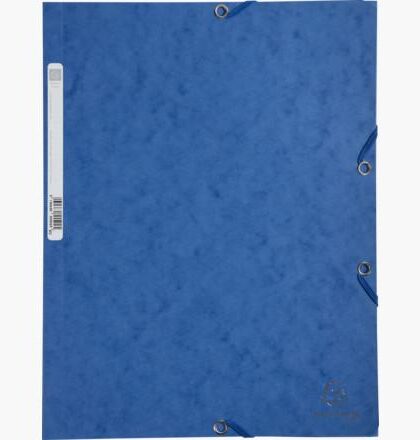 Exacompta - chemise/pochette cartonnée avec élastique et rabats - Bleu