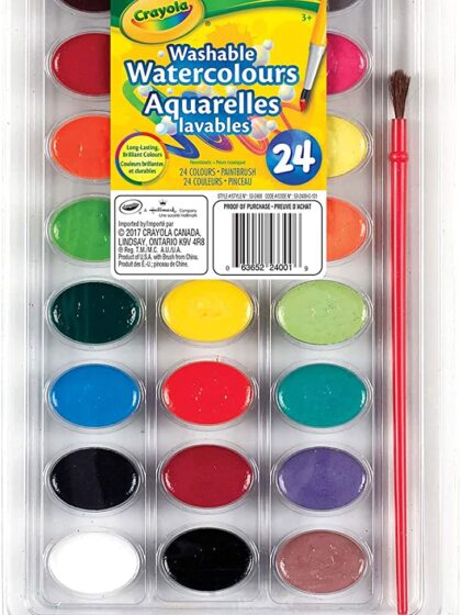 Boîte de Peinture pastilles avec pinceau "Crayola" (53-2400)