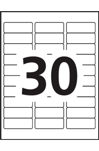 Feuille de 30 étiquettes autocollantes imprimées
