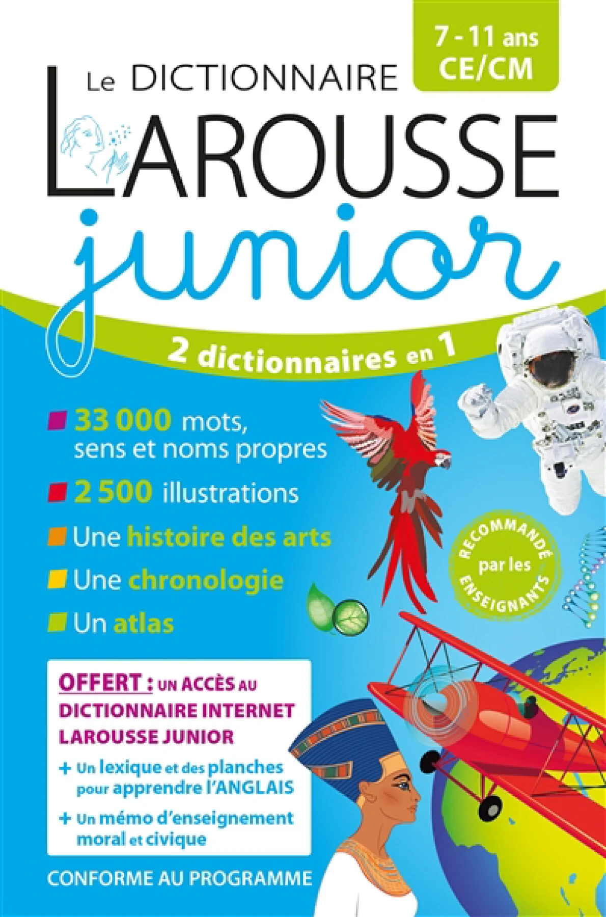 Le dictionnaire Larousse junior, 7-11 ans, CE-CM : 2 dictionnaires en 1