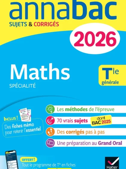 Annabac : Maths, Tle générale (spécialité) 2026
