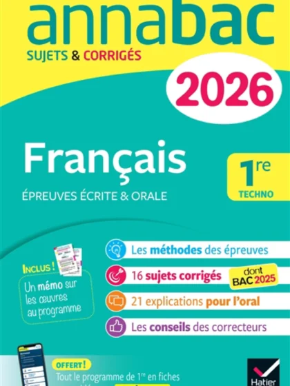 Annabac : Français, 1re générale technologique 2026