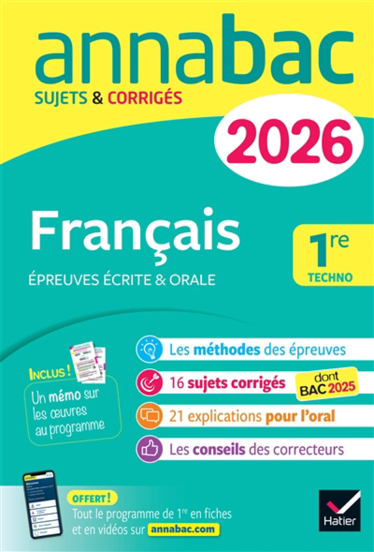 Annabac : Français, 1re générale technologique 2026