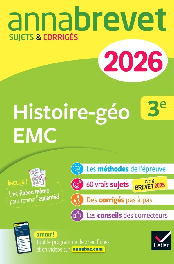 Annabrevet 2026 : Histoire-géographie EMC, 3e - Nouveau brevet