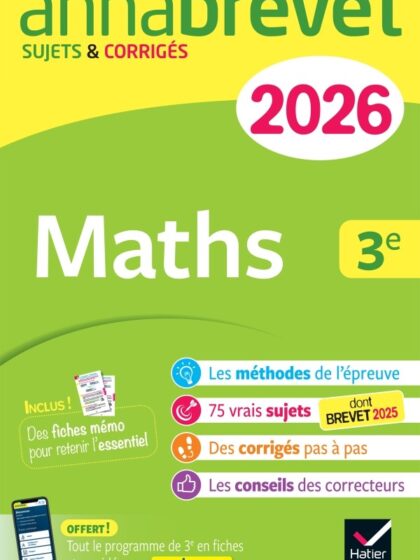 Annabrevet 2026 : Maths, 3e - Nouveau brevet