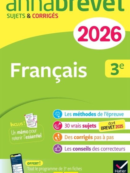 Annabrevet 2026 : Français, 3e - Nouveau brevet
