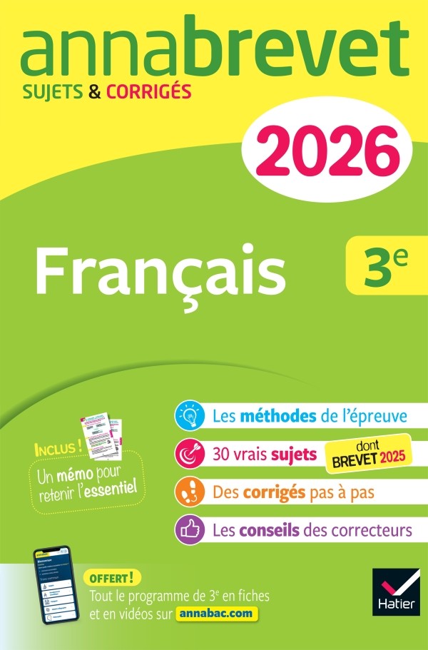 Annabrevet 2026 : Français, 3e - Nouveau brevet