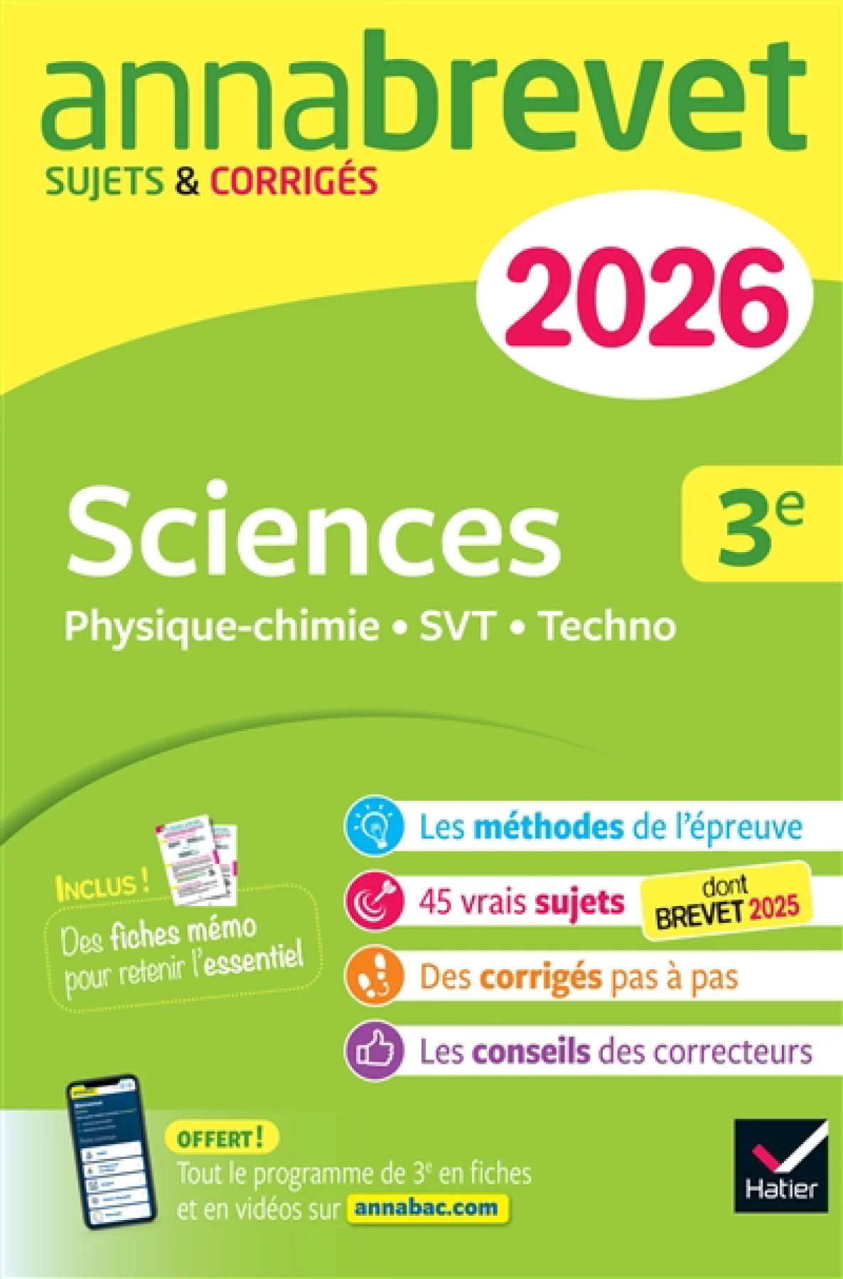 Annabrevet 2026 : Sciences (Physique-chimie, SVT, Technologie), 3e